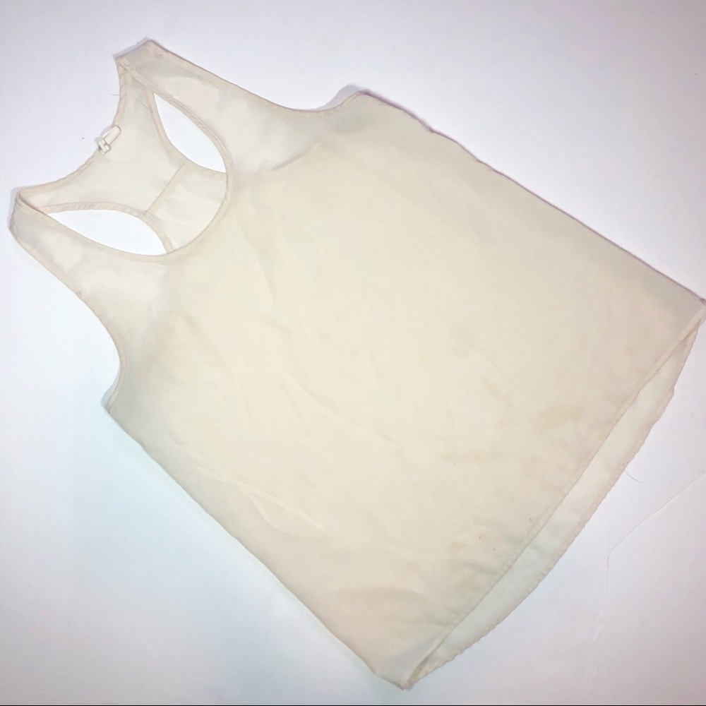 Racer back sheer white tunic top